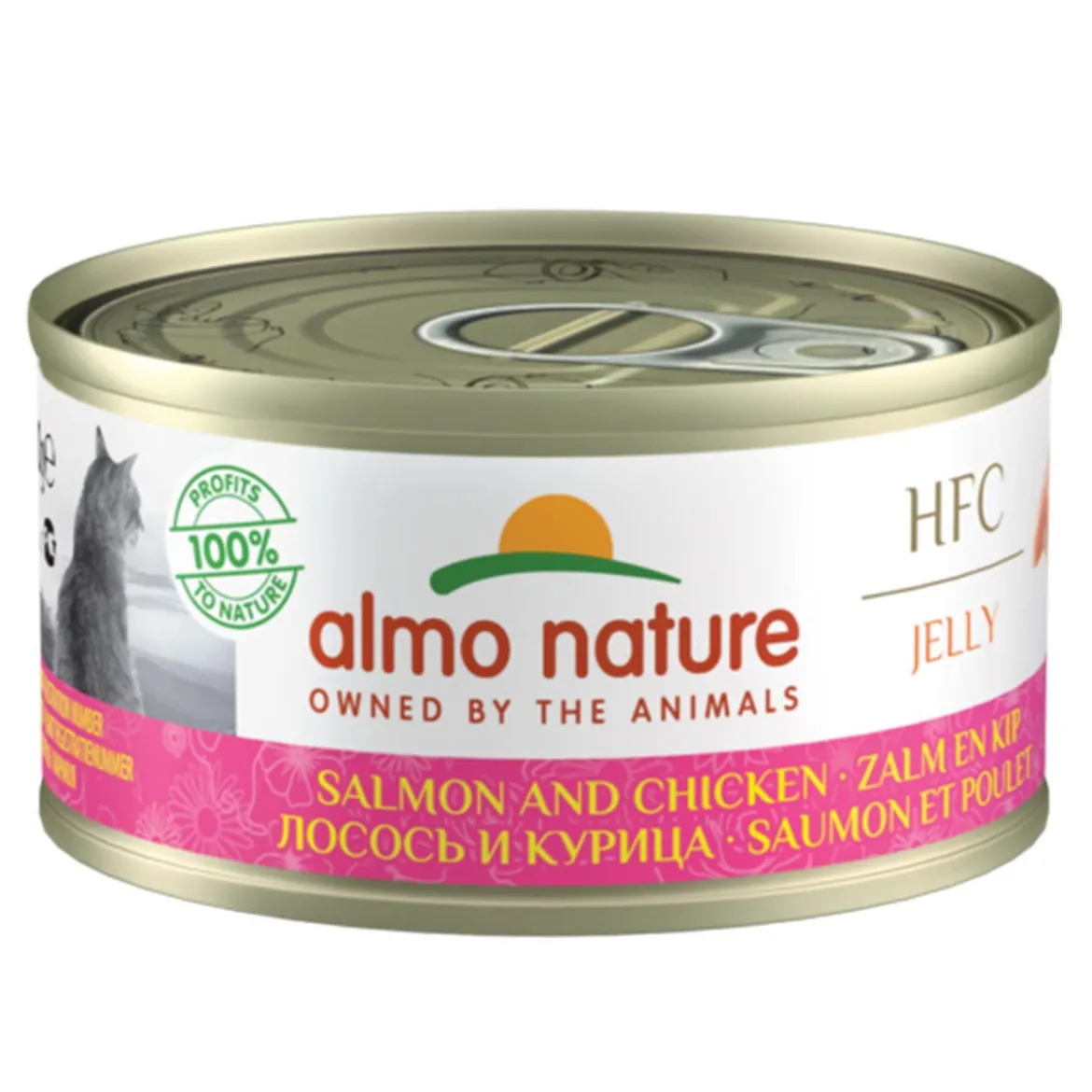 Almo Nature HFC -kissan märkäruoka hyytelössä, lohi ja kana70 g
