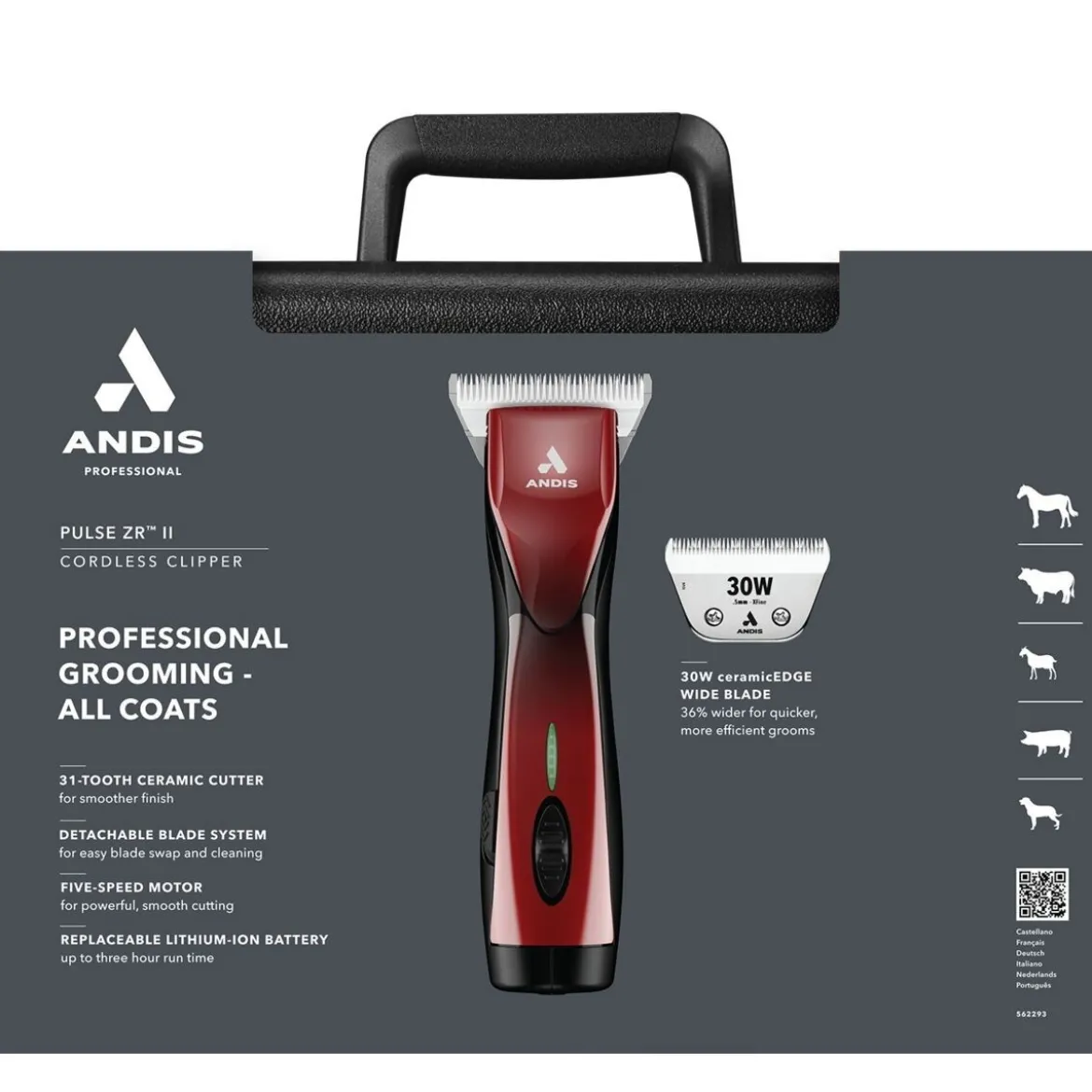 Andis Pulse ZR II Wide trimmauskone punainen