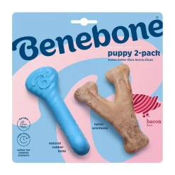 Benebone Puppy Rubber Bones Bacon Tiny 2 kpl