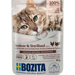 Bozita Indoor & Sterilised kana&kalkkuna kastikkeessa 85 g