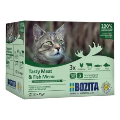 Bozita liha- & kalalajitelma hyytelössä 12 x 85 g