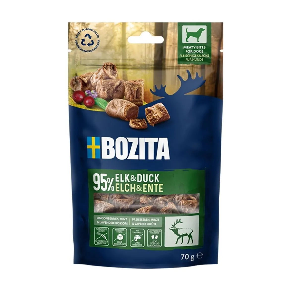 Bozita Meaty Bites Hirvi&Ankka 70g herkku koiralle