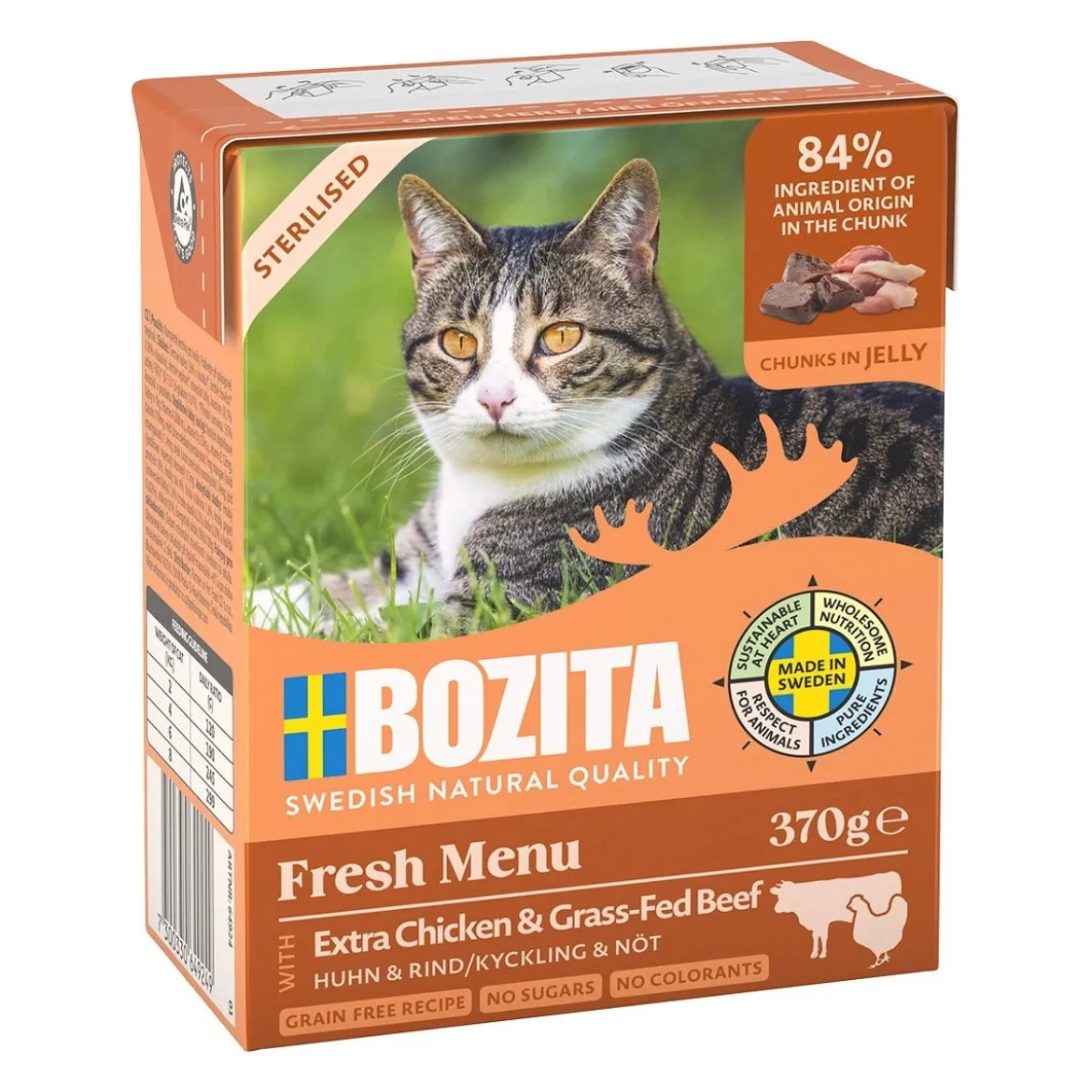 Bozita Sterilised kana & nauta hyytelössä 370 g