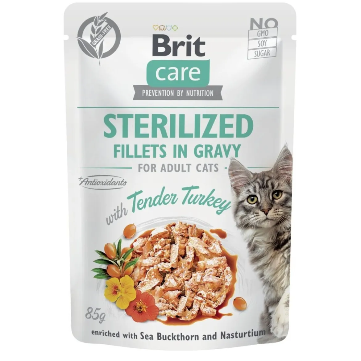 Brit Care Cat Sterilized kalkkuna kastikkeessa 85 g