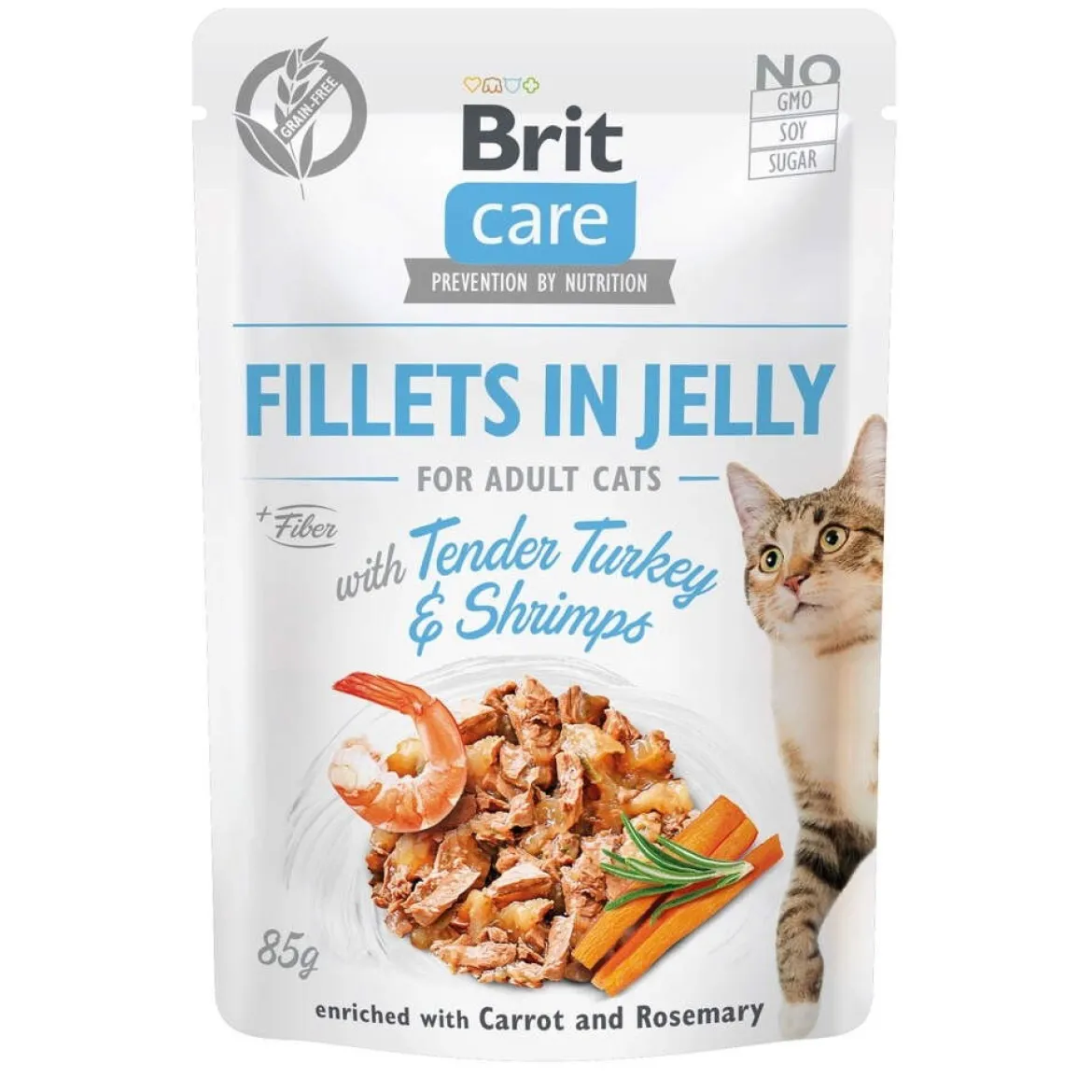Brit Care Jelly kalkkunafilee & katkarapu hyytelössä 85 g