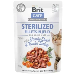Brit Care Jelly Sterilized ankka & kalkkunafilee hyytelössä 85 g