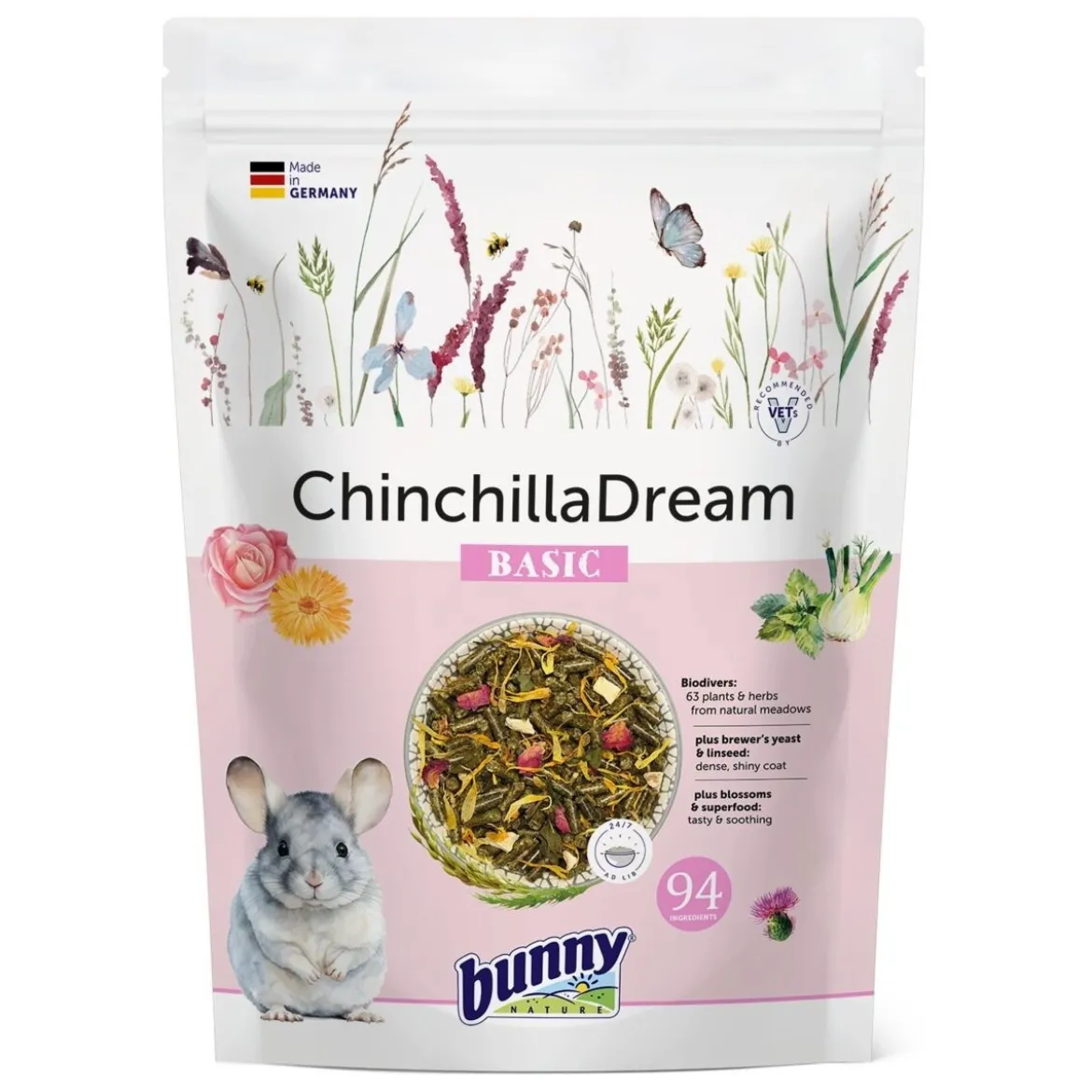 Chinchillan ruoka Bunny Basic 1,2 kg