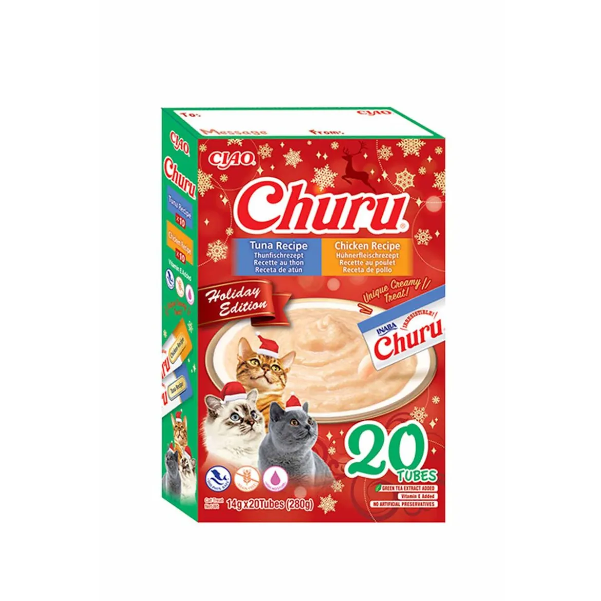 Churu Christmas Creamy Kana-Tonnikala herkku kissalle 20kpl