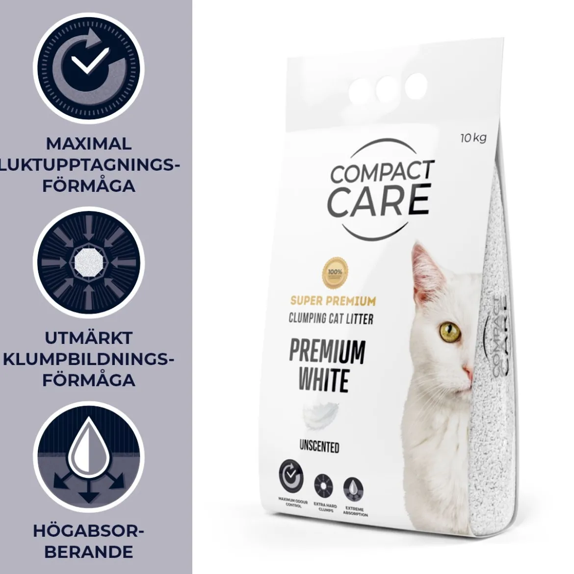 Compact Care Premium White Unscented 4 x 10kg