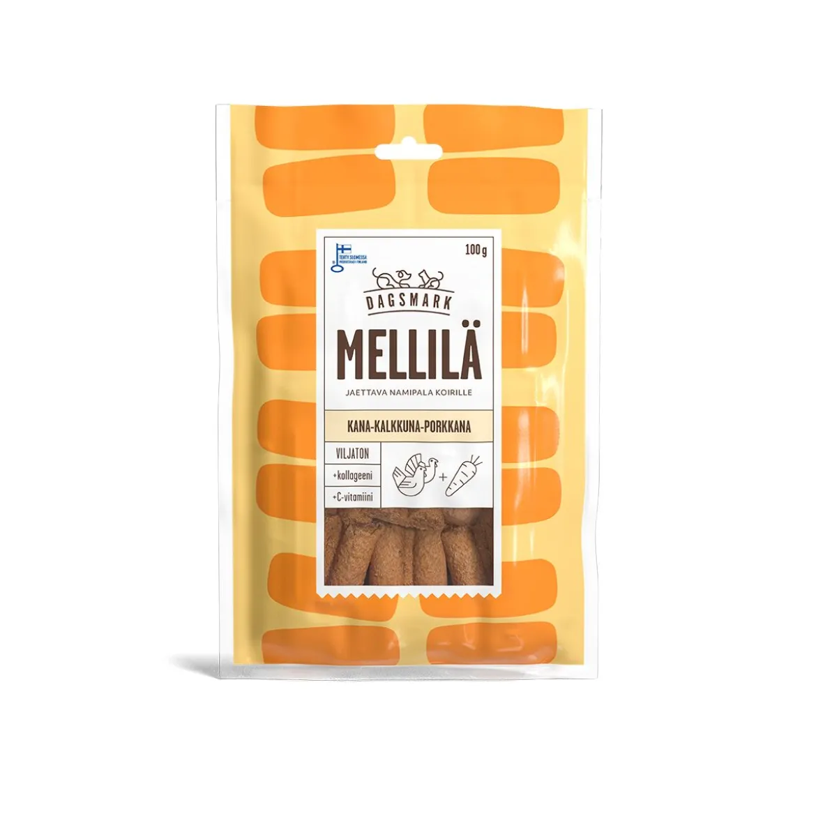 Dagsmark Mellilä kana-kalkkuna porkkananami koiralle 100 g