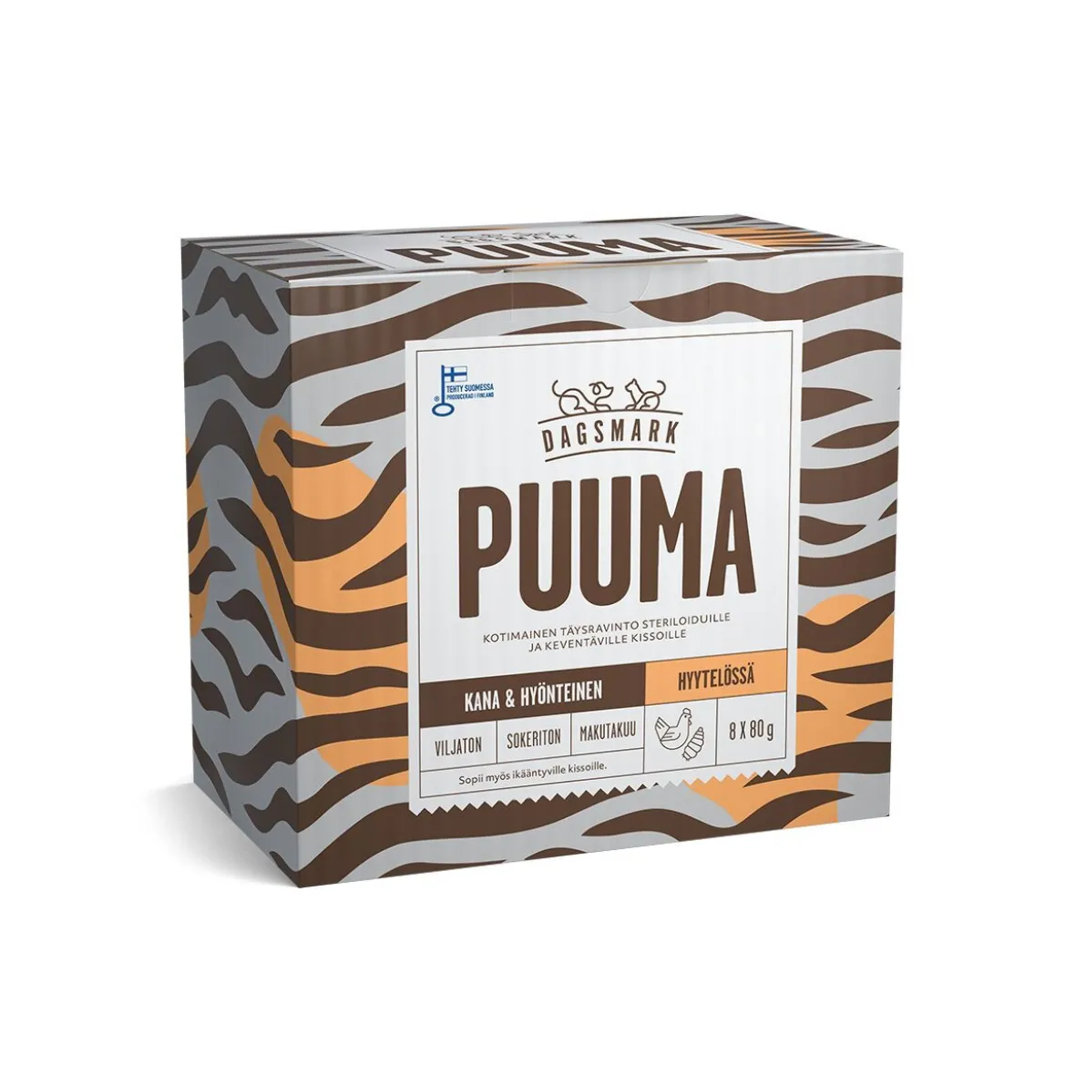 Dagsmark Puuma, kana-hyönteinen hyytelössä 8x80g