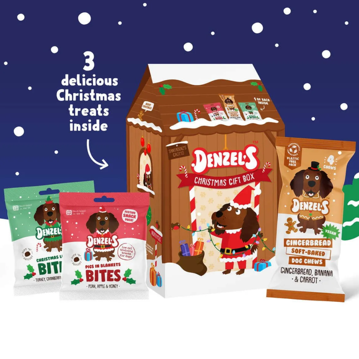 Denzel's Christmas -herkkulahjapakkaus koiralle 175g