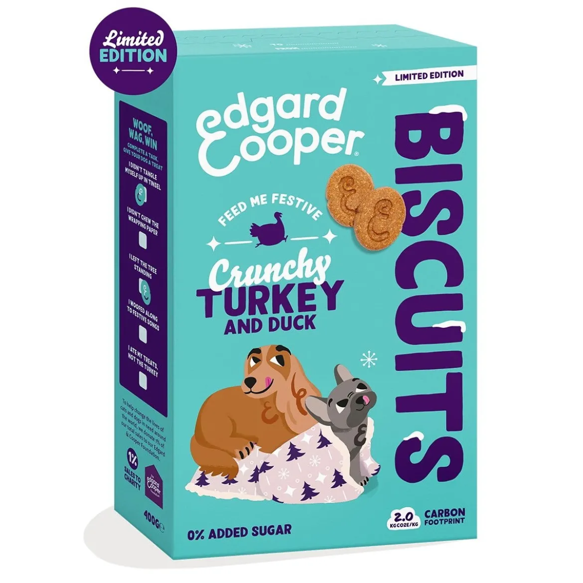 Edgard & Cooper Festive Ankka & Kalkkuna herkku koiralle 400g