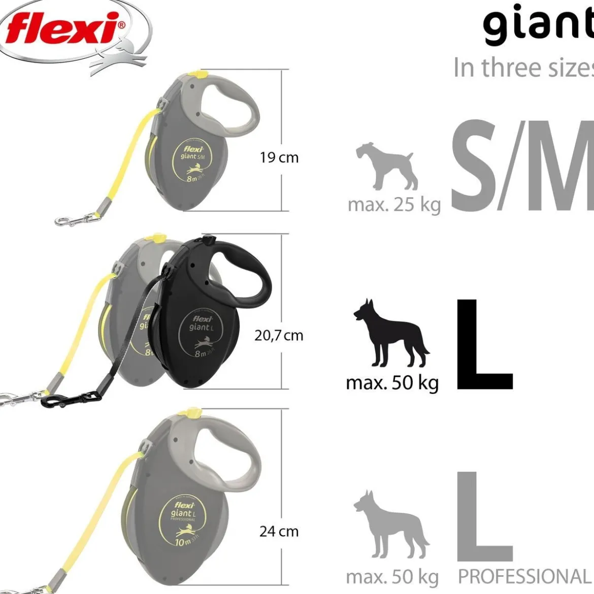 Flexi Giant L Black Edition 8m