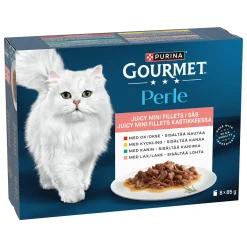 Gourmet Mini Fillets Lihaa ja kalaa kastikkeessa 8 x 85 g