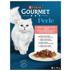 Gourmet Mini Fillets Lihaa ja kalaa kastikkeessa 8 x 85 g