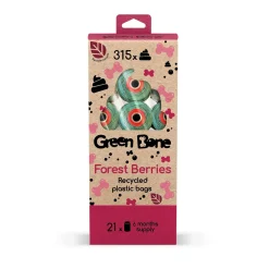 Green Bone poop bag Forest berries
