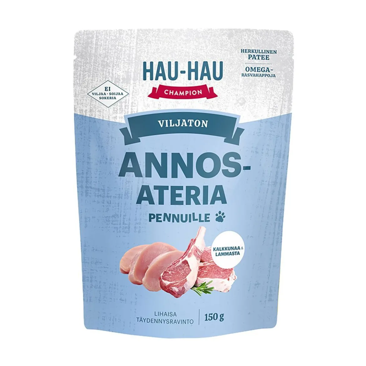 Hau-Hau Champion Viljaton ateria pennuille kalkkuna-lammas 150 g