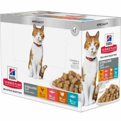 Hill's Science Plan Cat Adult Sterilised Chicken, Fish, Trout & Turkey 12x85 g