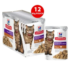 Hill's Science Plan Cat Adult Sensitive Stomach & Skin Turkey 12x85g