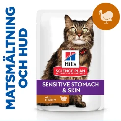 Hill's Science Plan Cat Adult Sensitive Stomach & Skin Turkey 12x85g