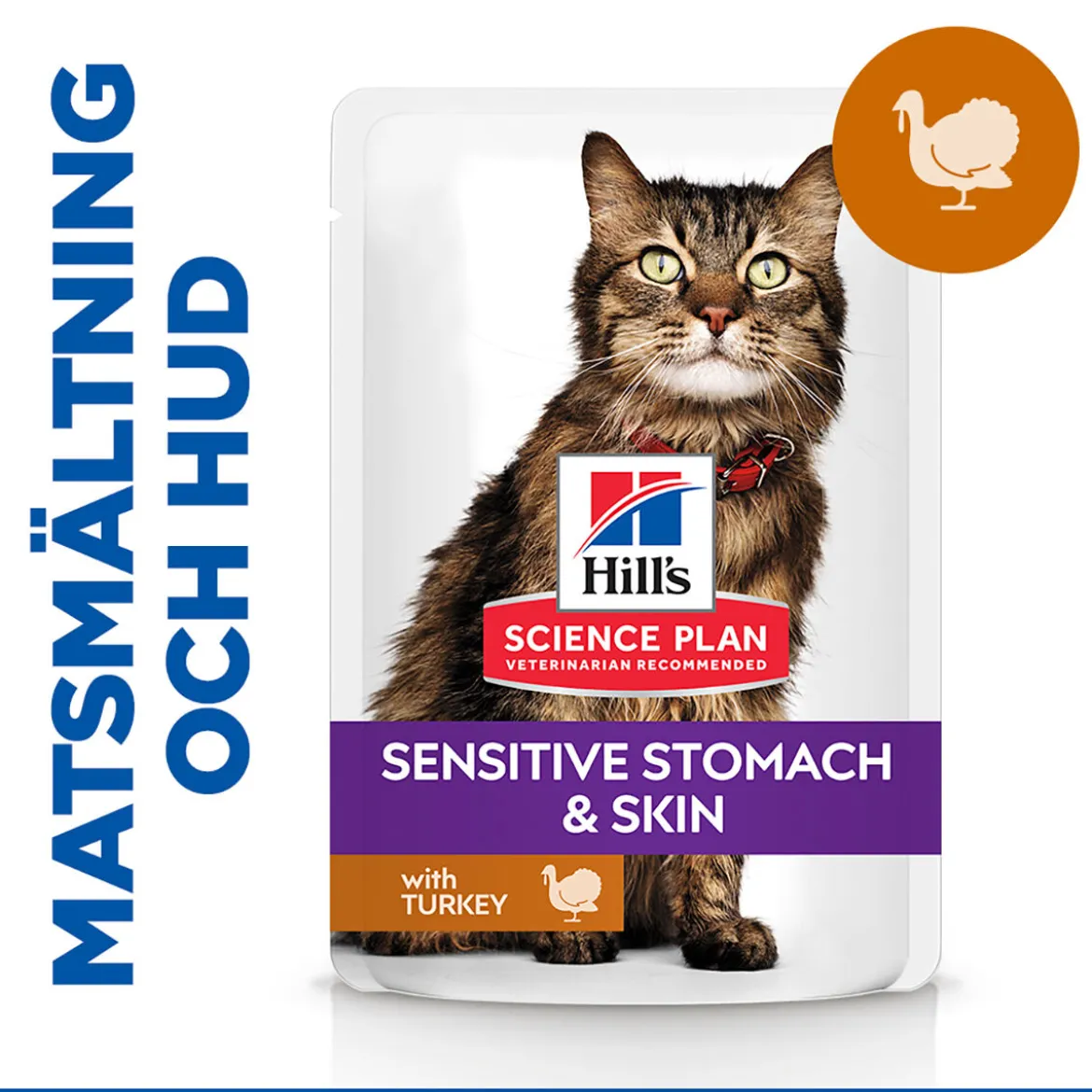 Hill's Science Plan Cat Adult Sensitive Stomach & Skin Turkey 12x85g