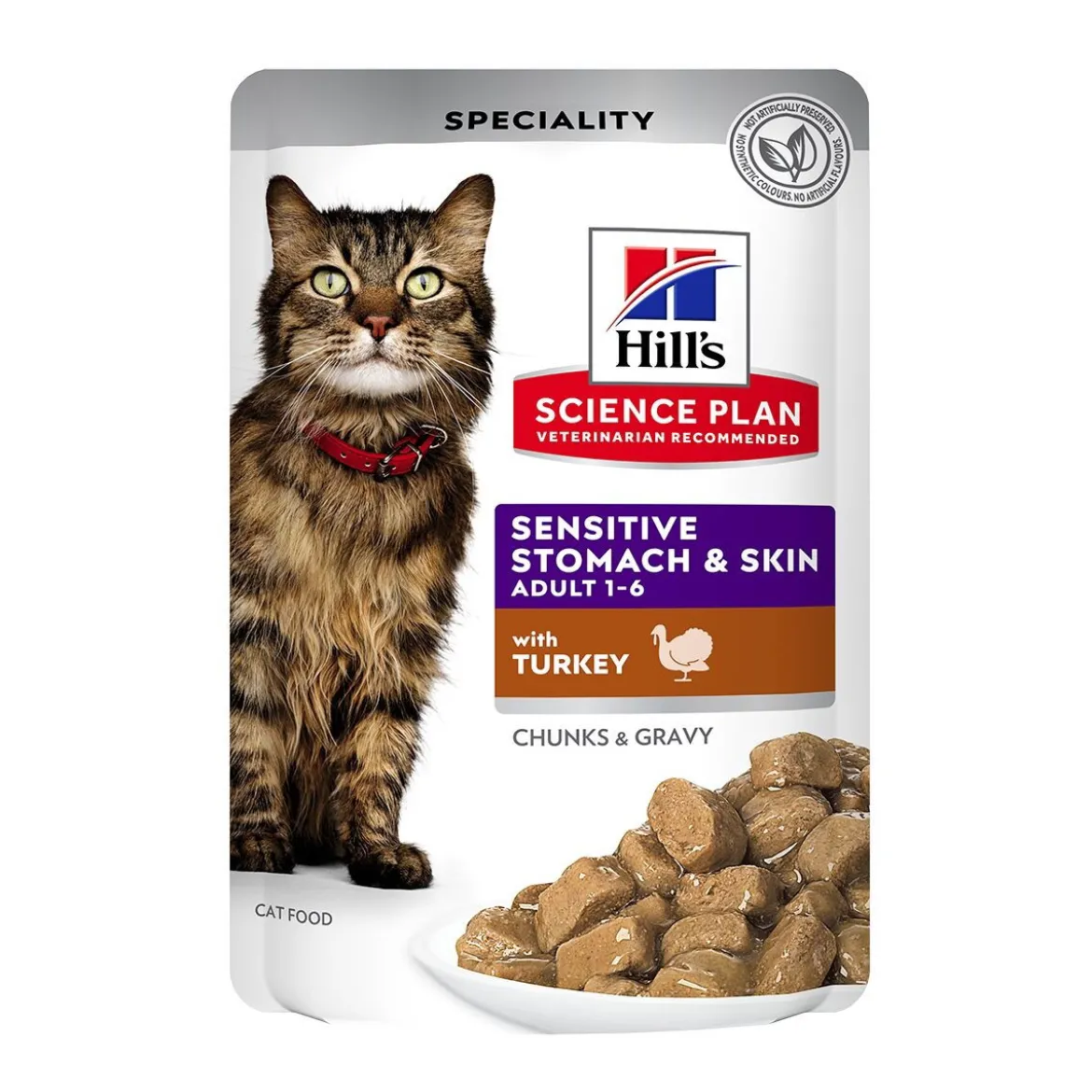 Hill's Science Plan Cat Adult Sensitive Stomach & Skin Turkey 12x85g