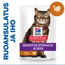 Hill's Science Plan Cat Adult Sensitive Stomach & Skin Turkey 12x85g