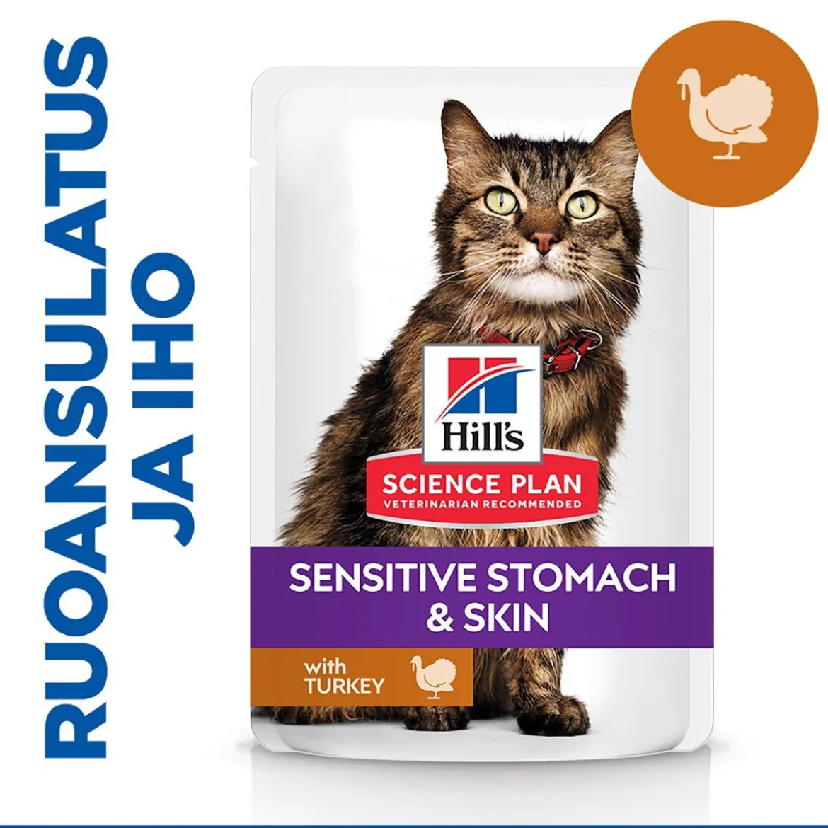 Hill's Science Plan Cat Adult Sensitive Stomach & Skin Turkey 12x85g