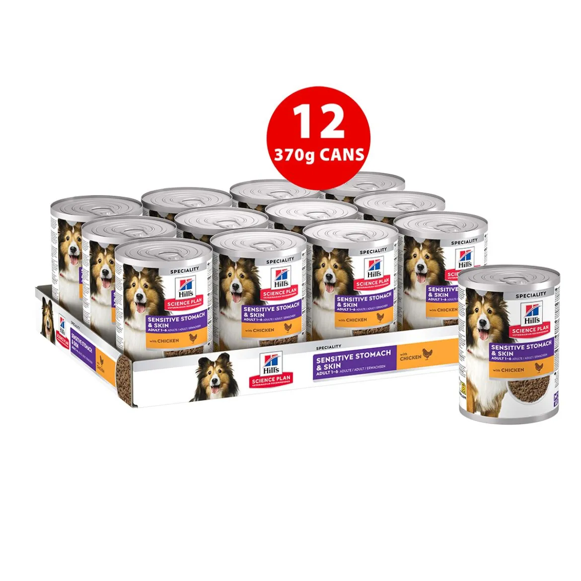 Hill's Science Plan Dog Sensitive Stomach & Skin Chicken & Vegetables 370g
