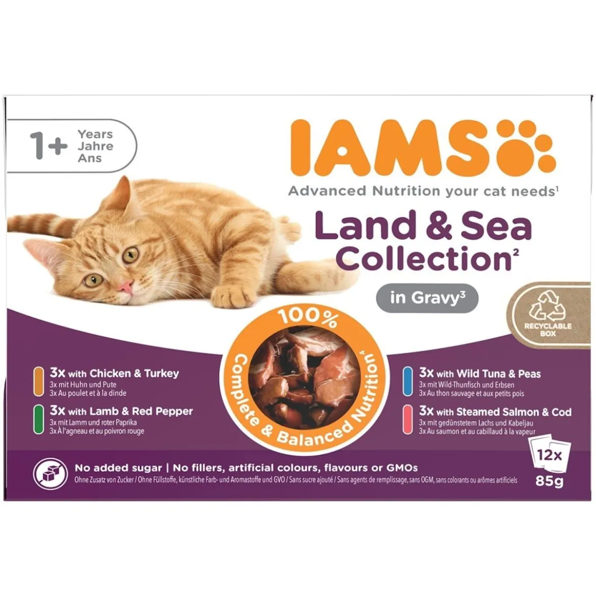Iams Advanced Nutrition Adult Gravy Liha- & kalalajitelma 12 x 85 g