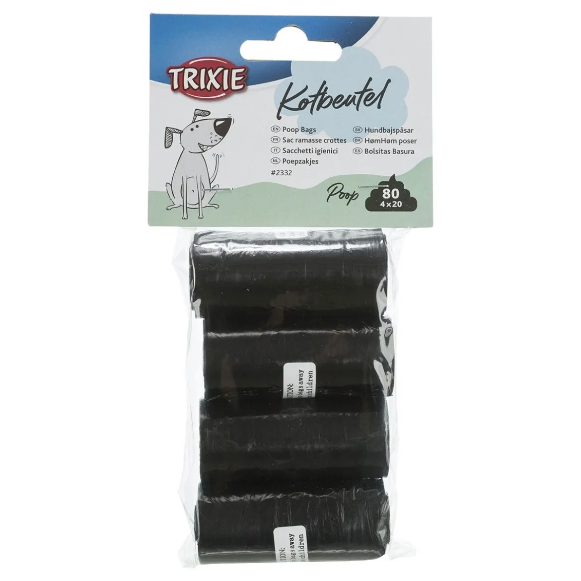 Kakkapussit Trixie Black M, 4x 20 kpl