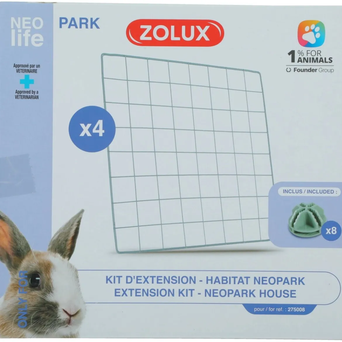 Kanin taikakuution lisäosat Zolux Nlife Habitat, metallia, 4 kpl
