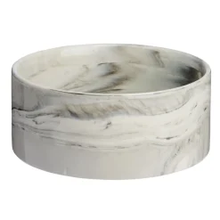 Keraaminen koirankuppi Basic Marble kermanvaalea