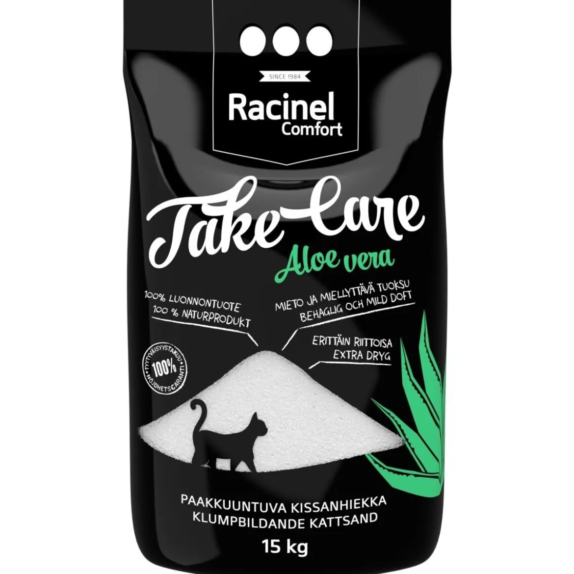 Kissanhiekka Racinel Take Care Aloe Vera, 15kg