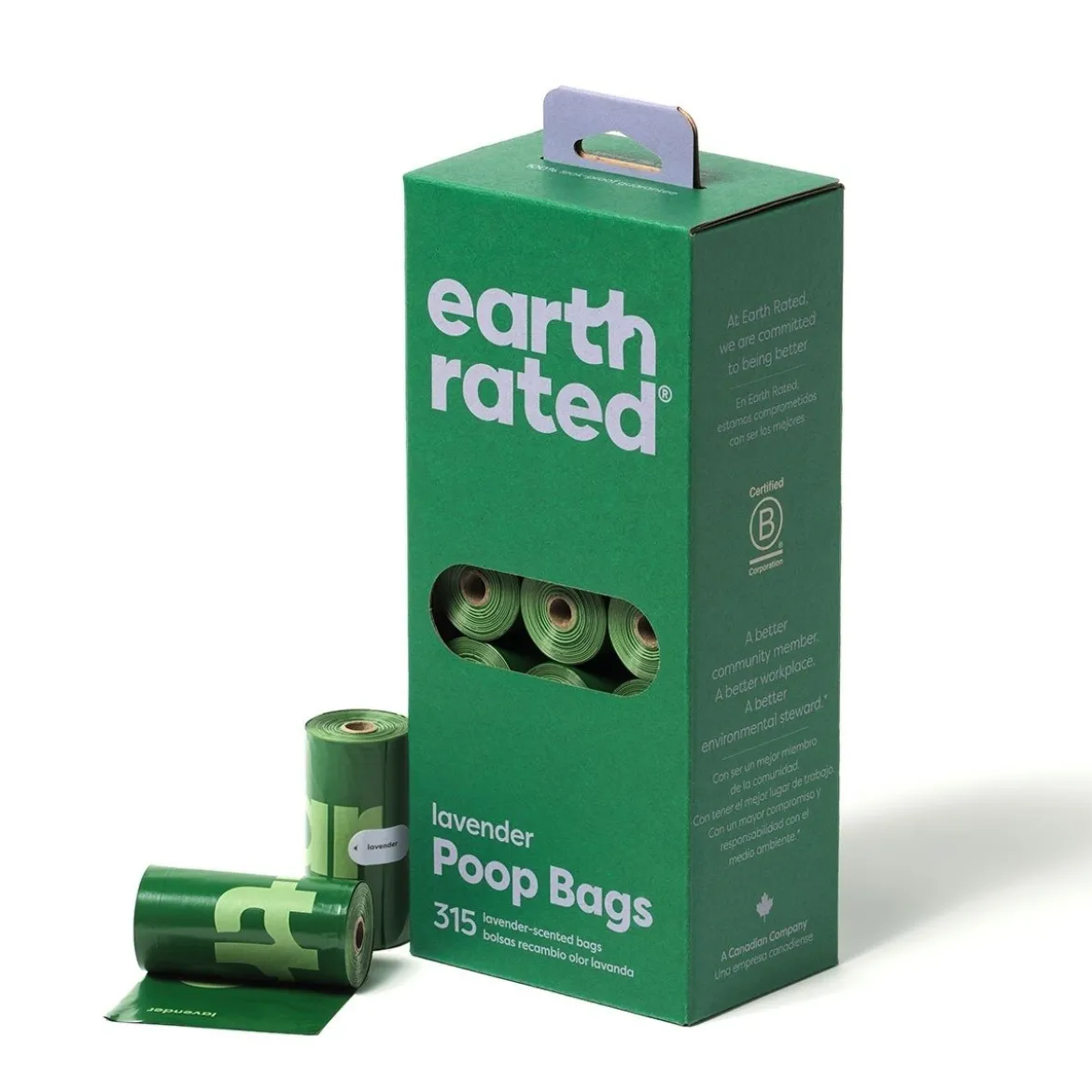 Koiran kakkapussit Earth Rated PCR-muovia, laventeli
