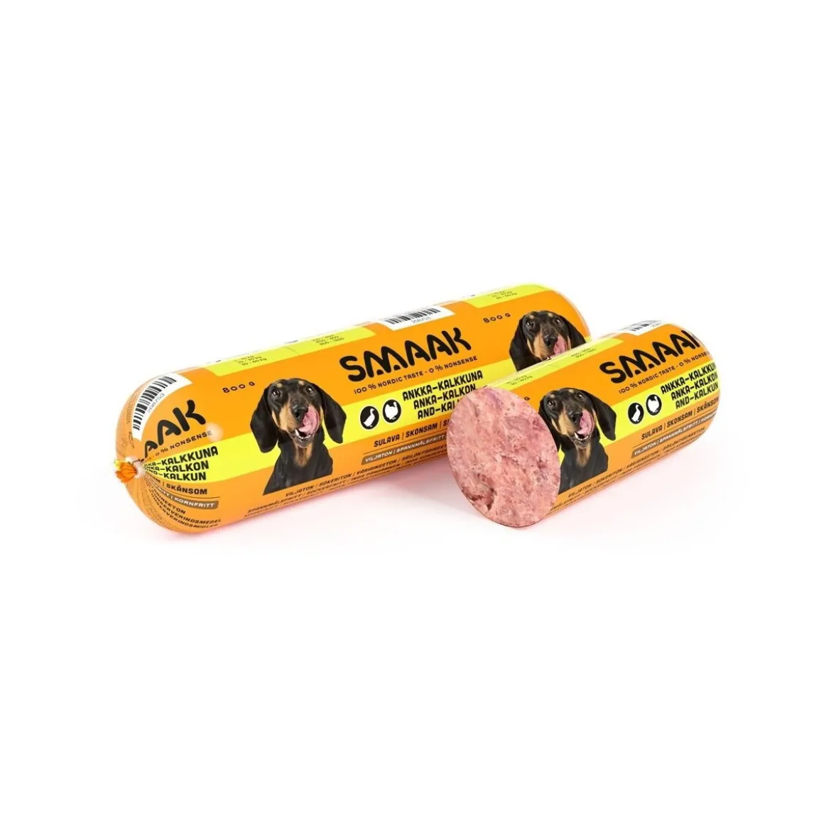 Koiranmakkara SMAAK ankka-kalkkuna 800 g