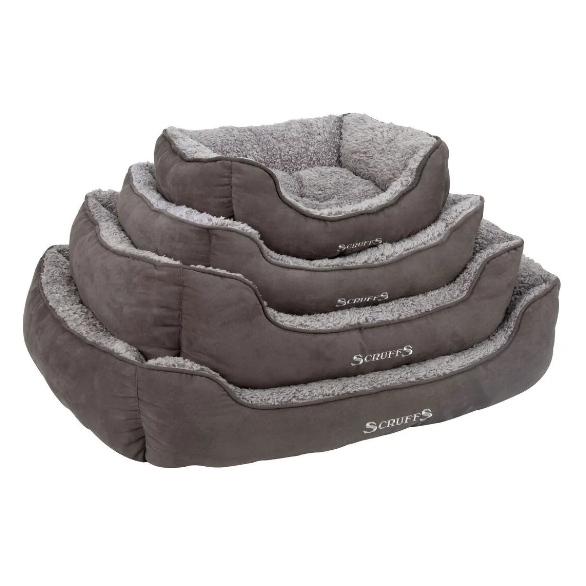 Koiran reunallinen peti Scruffs Cosy, harmaa