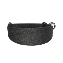 Leveä martingaalipanta Collar of Sweden, musta glitter