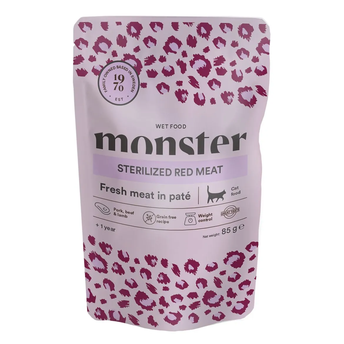 Monster Cat Adult Sterilized Red Meat Patee 85 g