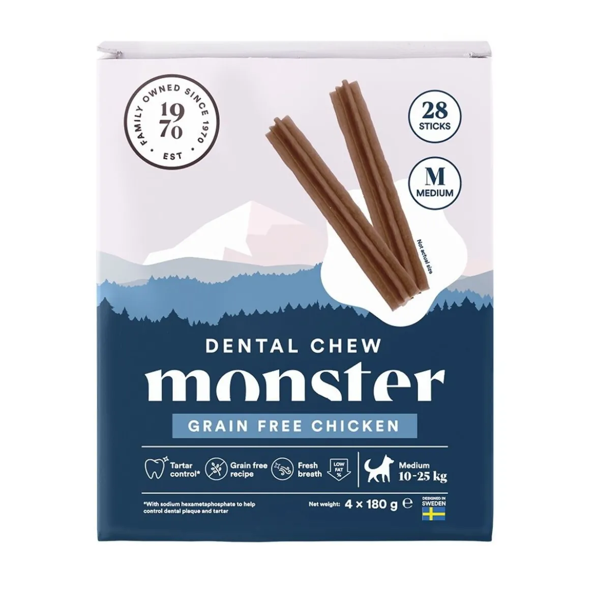 Monster Dog Dental Chew Grain Free Chicken Medium