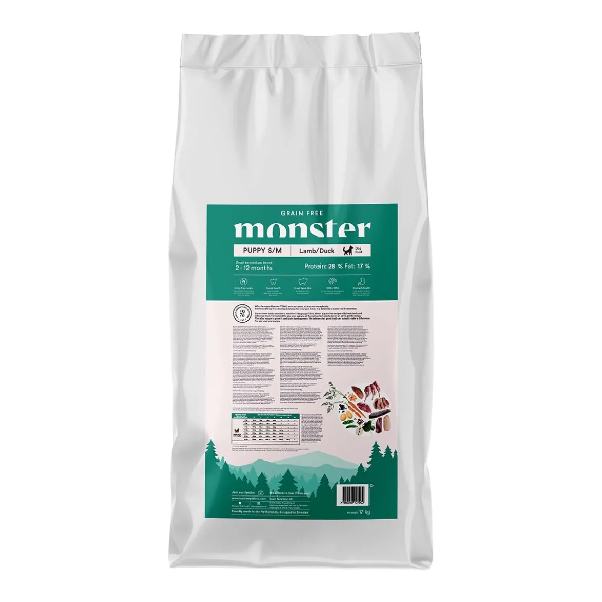 Monster Puppy S/M Grain Free Lammas & Ankka