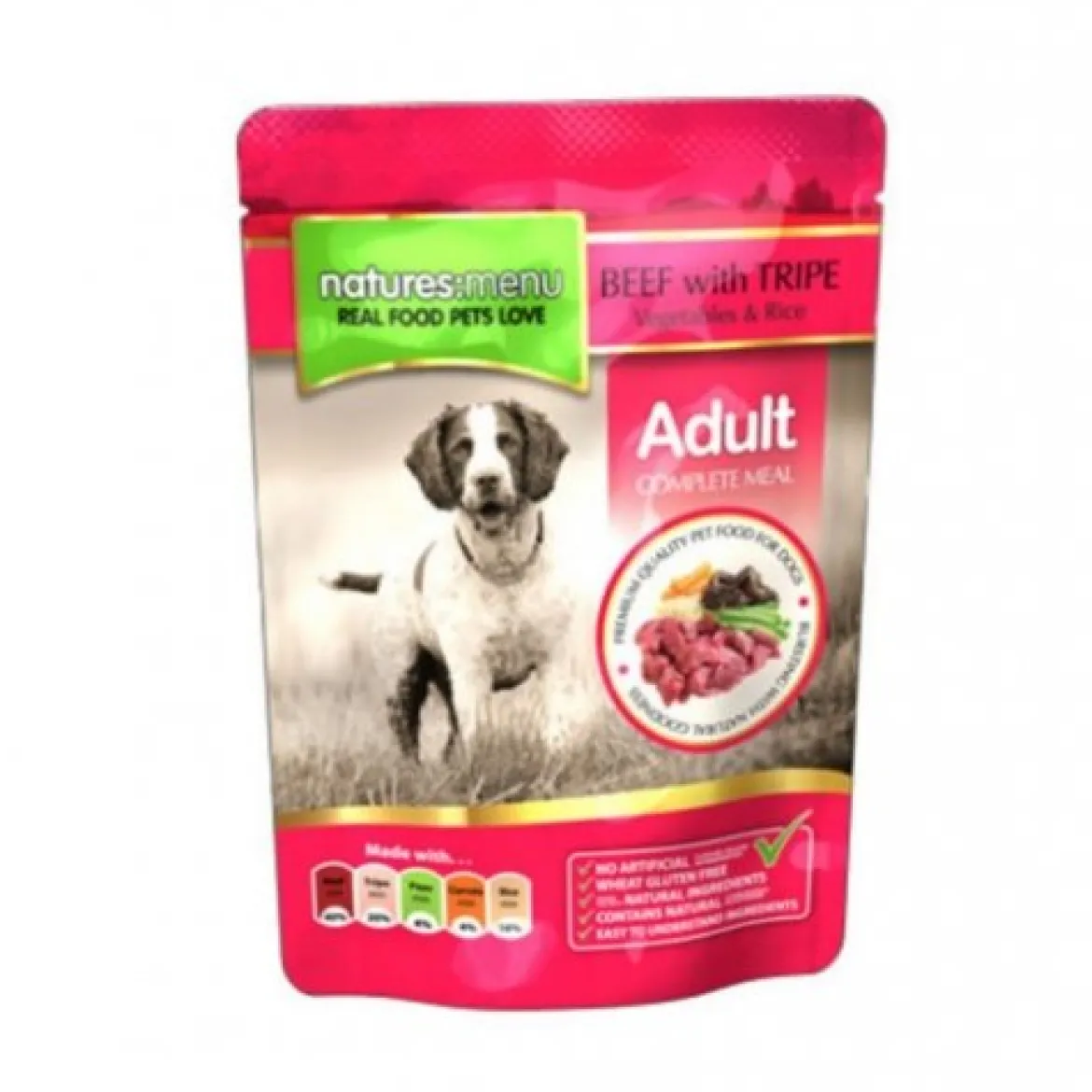 Natures:Menu Dog Nauta & naudanmaha 300g