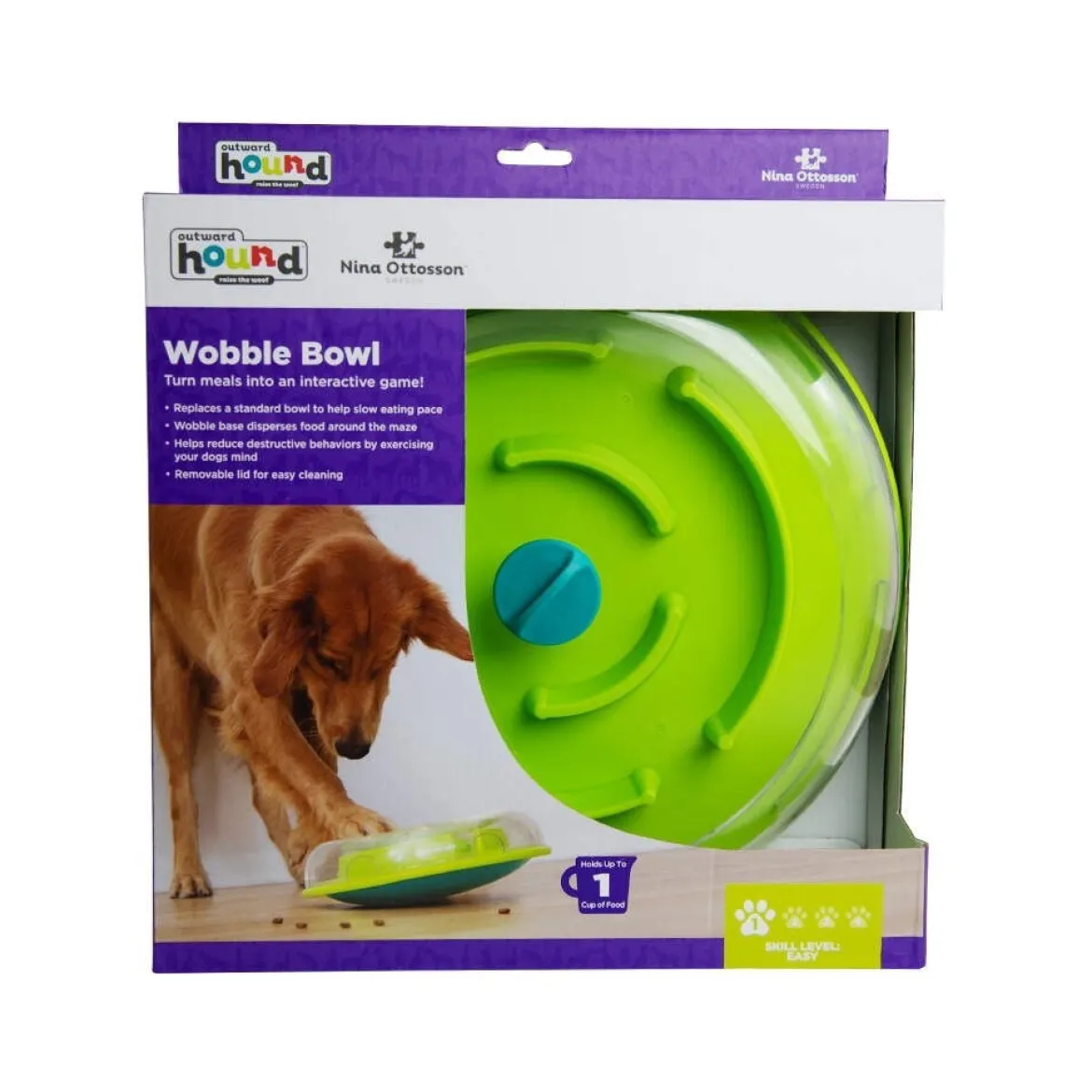 Nina Ottosson Dog Wobble Bowl lime