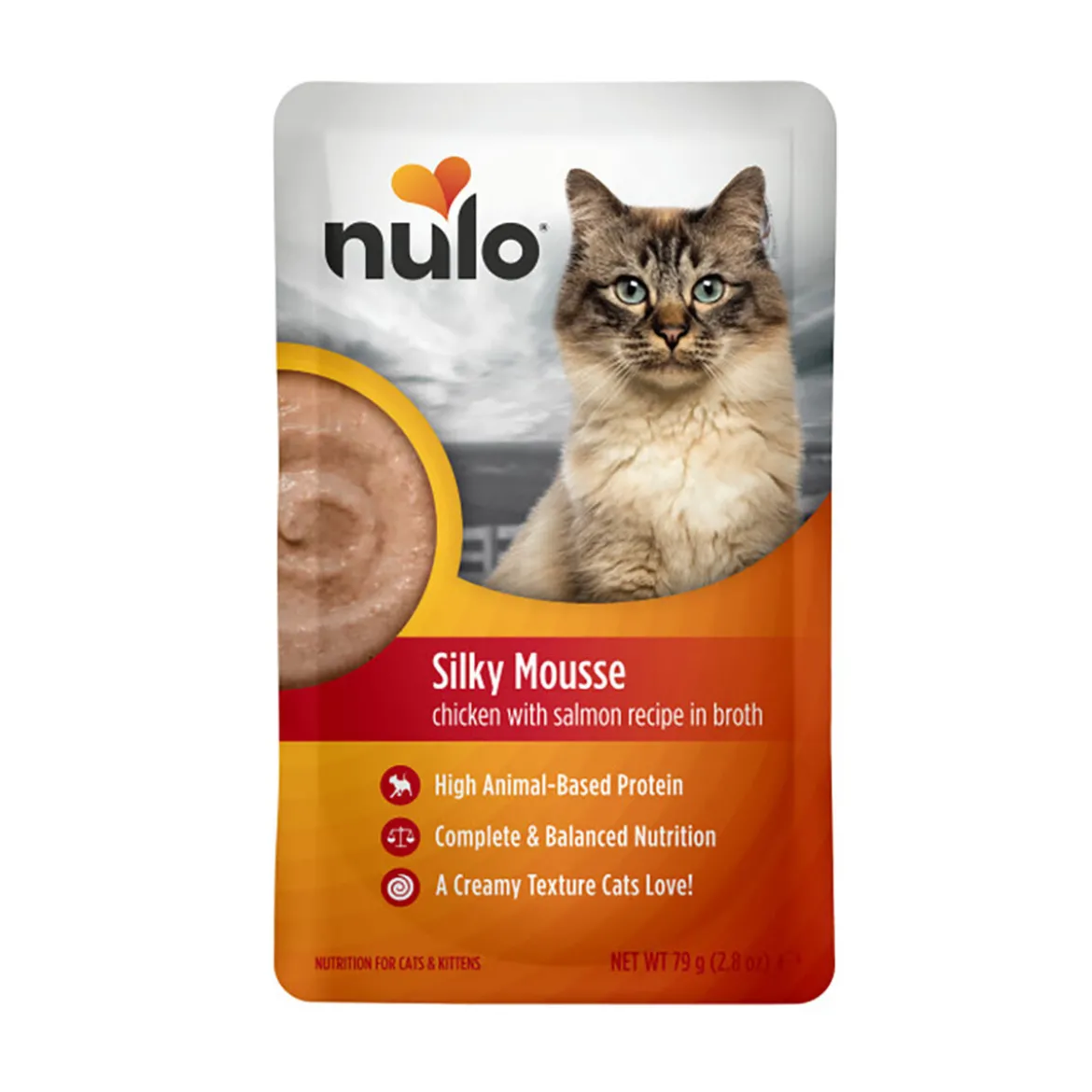 Nulo Silky Mousse Cat kana & lohi liemessä 79 g