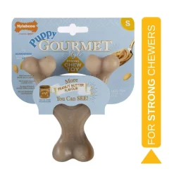 Nylabone Puppy Gourmet wishbone, maapähkinävoi S