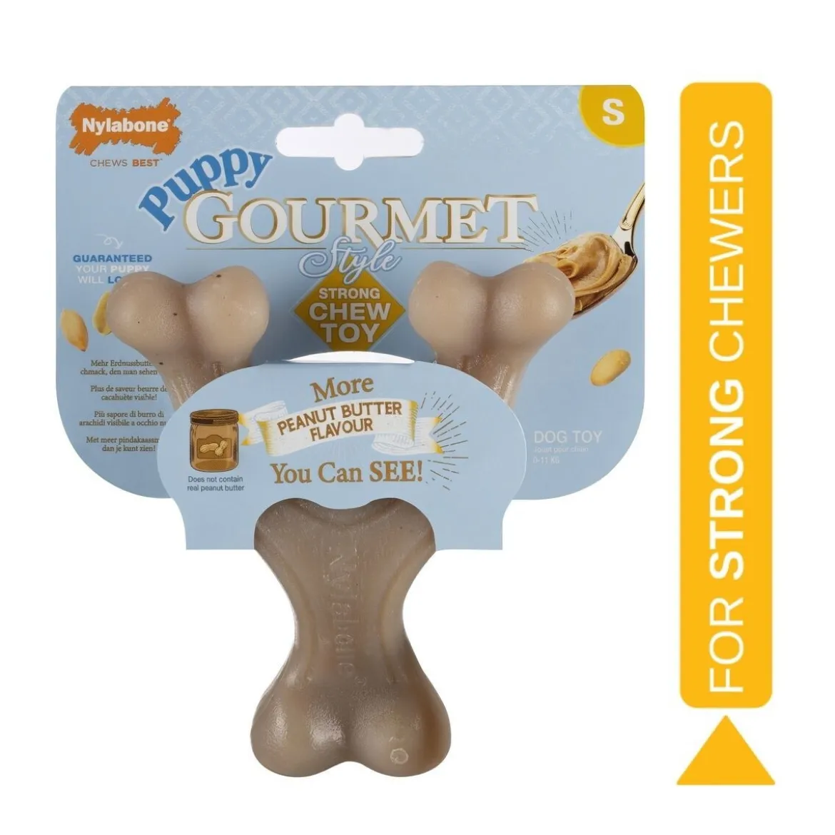 Nylabone Puppy Gourmet wishbone, maapähkinävoi S