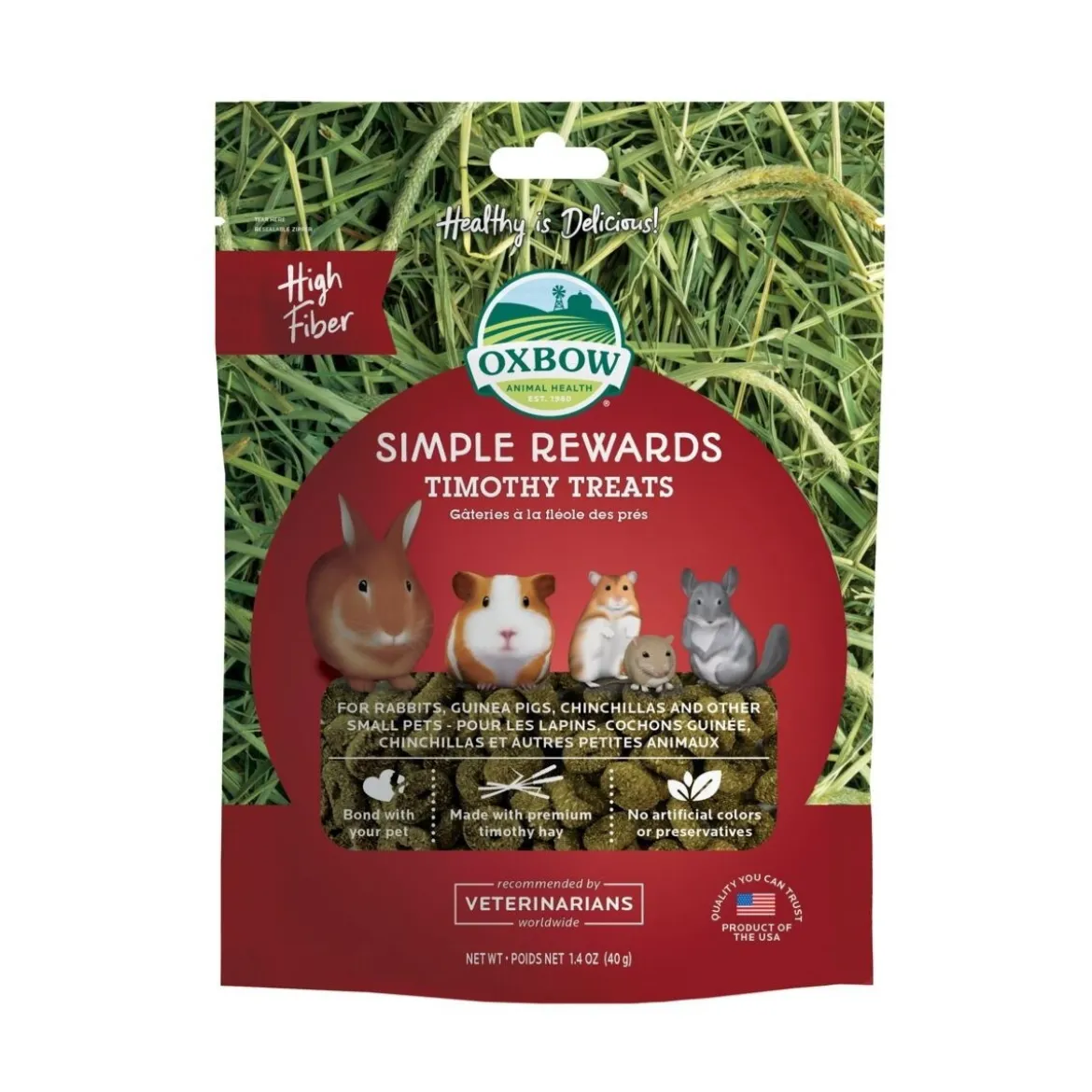 Oxbow Simple Rewards timothy treats 40g