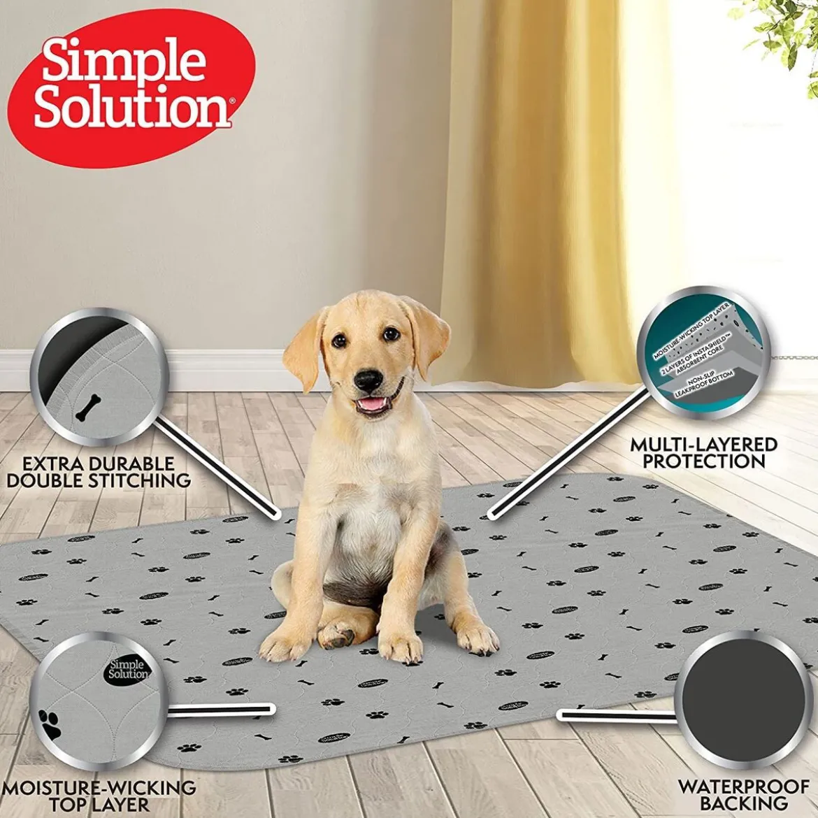 Pestävä pissa-alusta koiralle Simple Solution, 2 kpl