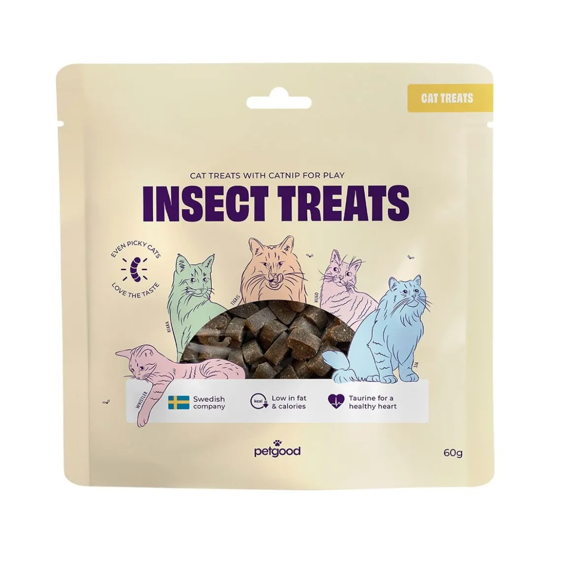 Petgood hyönteispohjainen kissanherkku 60 g